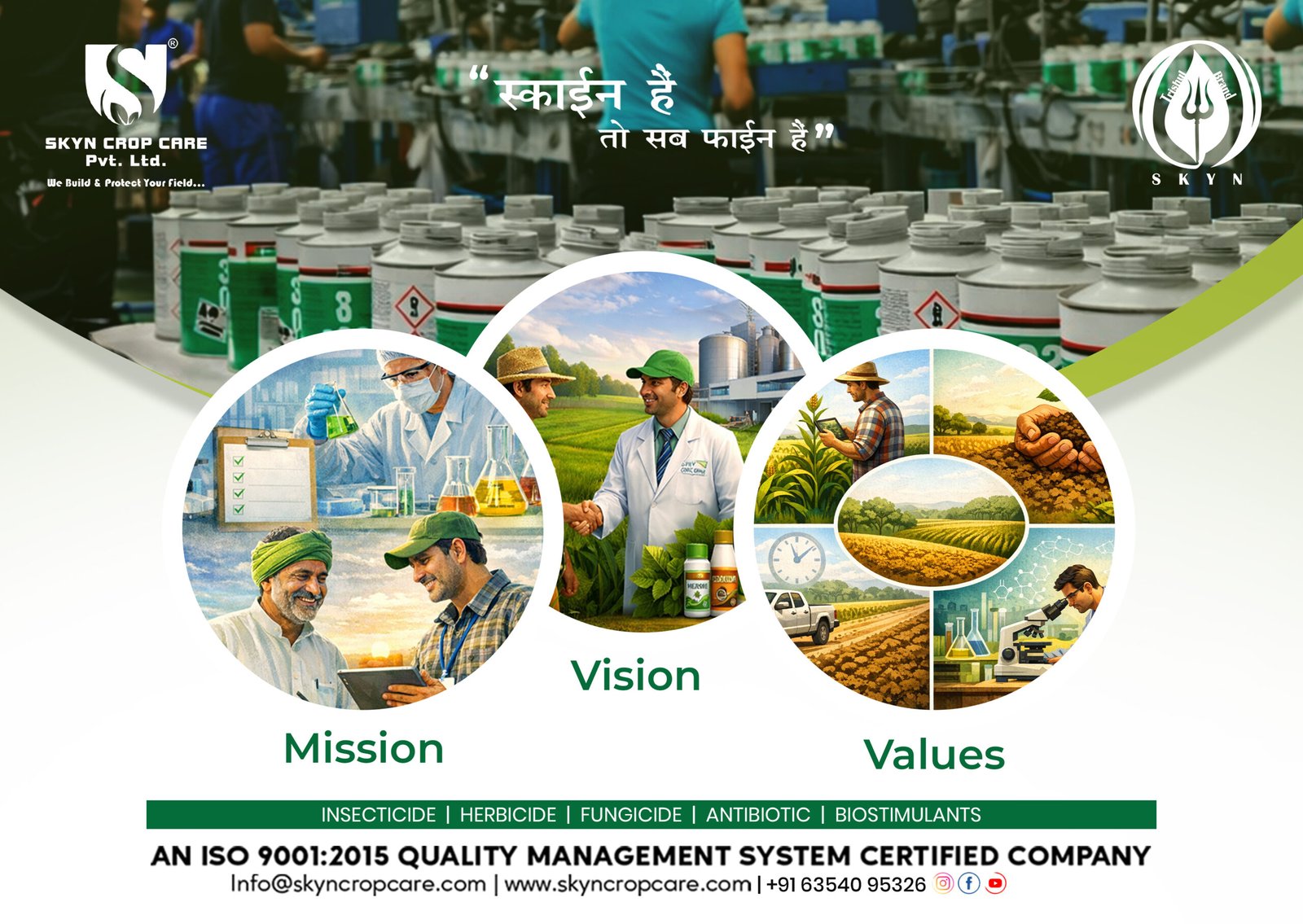 Skyn Crop Care | Mission, Vision & Values for Agrochemicals